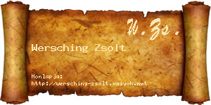 Wersching Zsolt névjegykártya